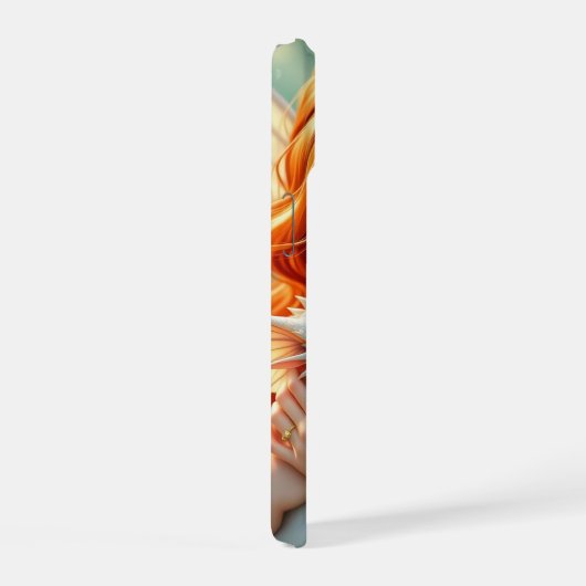 Pretty Red Haired Fairy with Dragon iPhone 15ケース (右側面)