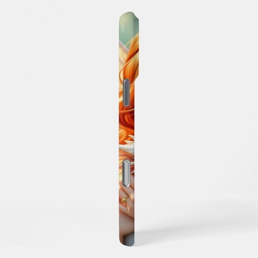 Pretty Red Haired Fairy with Dragon Monogrammed iPhoneケース (右側面)