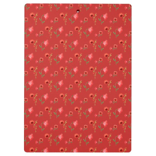 Pretty Red Poppies Pattern Personalised クリップボード (裏面)