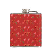 Pretty Red Poppies Pattern Personalised フラスク (裏面)