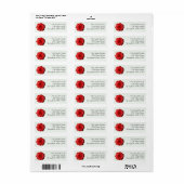 Pretty Red Rose Floral Return Address ラベル (フルシート)