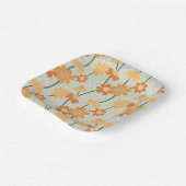 Pretty retro muted 1970s flowers ペーパープレート (傾斜あり)
