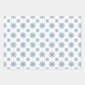 Pretty retro snowflake pattern blues watercolor ラッピングペーパーシート (正面2)