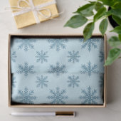 Pretty retro snowflake pattern blues watercolor 薄葉紙 (ギフト)