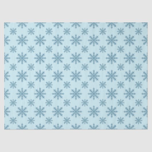 Pretty retro snowflake pattern blues watercolor 薄葉紙 (正面)