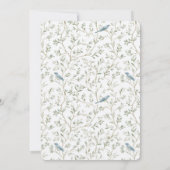 Pretty Romantic Blue Birds Dream Wedding 招待状 (裏面)