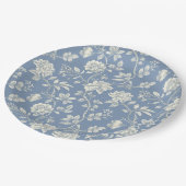 Pretty Romantic Blue Cream Flowers Bridal Shower ペーパープレート (アングル)