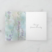 Pretty Romantic Lavender Purple Floral Wedding カード (内部)
