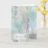 Pretty Romantic Lavender Purple Floral Wedding カード (黄色い花)