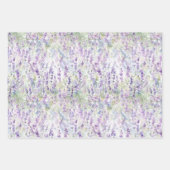 Pretty Romantic Purple Flowers Bridal Shower ラッピングペーパーシート (正面3)