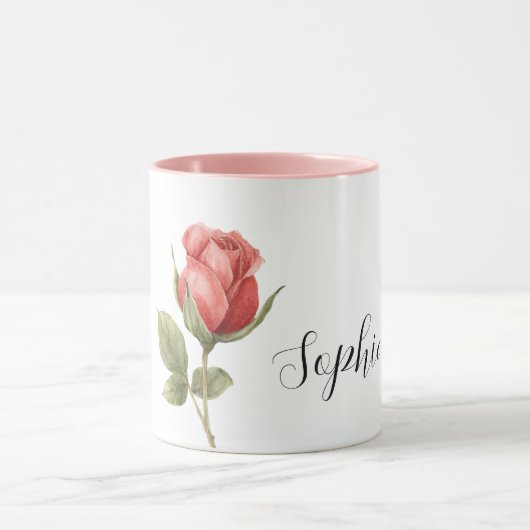Pretty Romantic Red Rose Flower マグカップ (中央)