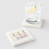 Pretty Rose Blush Pink Floral Nail Polish ストーンコースター (横)