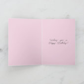 Pretty Rose Blush Pink Floral Nail Polish Birthday カード (内部)