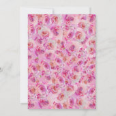 Pretty Roses 15th birthday Pink Quinceanera 招待状 (裏面)