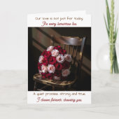 Pretty Roses on a Rustic Chair | Anniversary カード (正面)