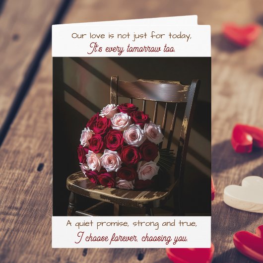 Pretty Roses on a Rustic Chair | Anniversary カード