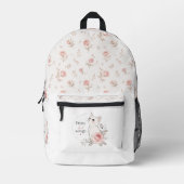 Pretty Savage Cat Floral Pattern Backpack プリントバックパック (正面)