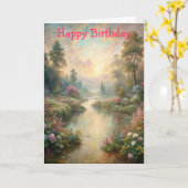 Pretty Scenic Lake カード (黄色い花)