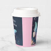 Pretty Shimmering Butterfly Paper Cup Blue Pink 紙コップ (右)