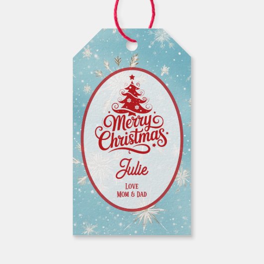 Pretty Snowflakes Christmas ギフトタグ (裏面)