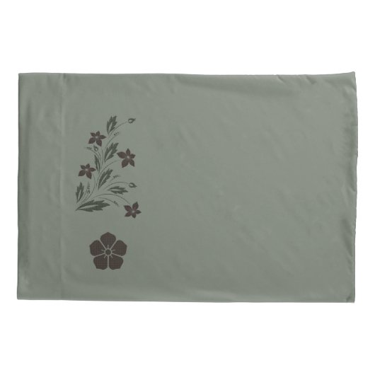 Pretty Soft Green Floral Pillowcase Set 枕カバー (裏面-左)