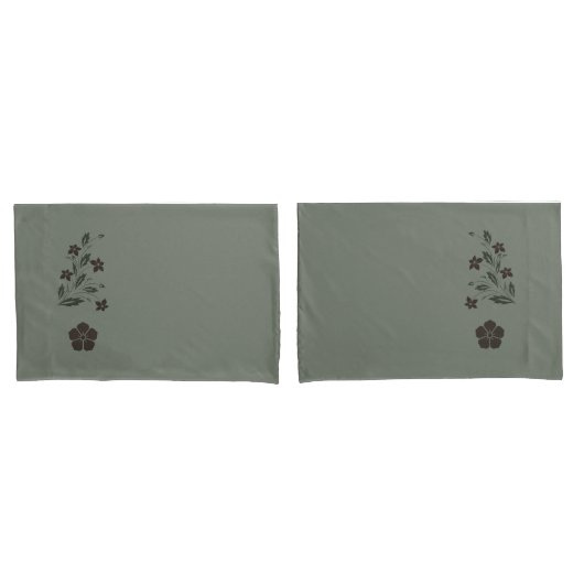 Pretty Soft Green Floral Pillowcase Set 枕カバー (フロントセット)