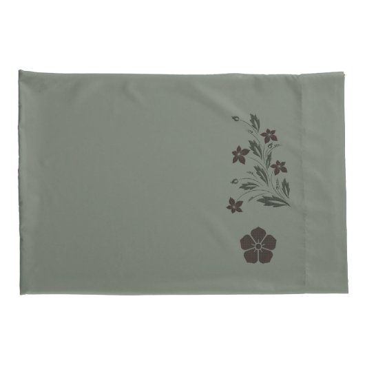 Pretty Soft Green Floral Pillowcase Set 枕カバー (裏面-右)