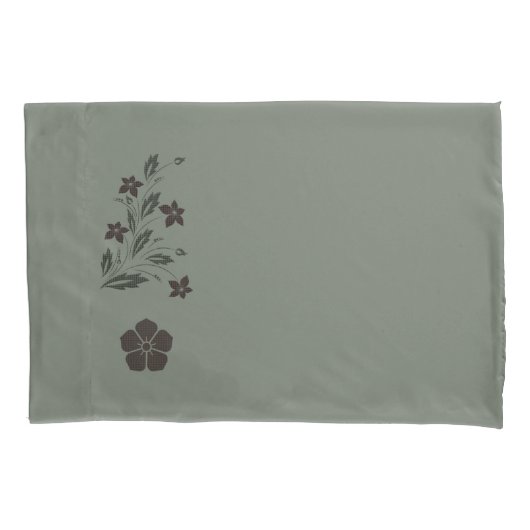 Pretty Soft Green Floral Pillowcase Set 枕カバー (正面左)