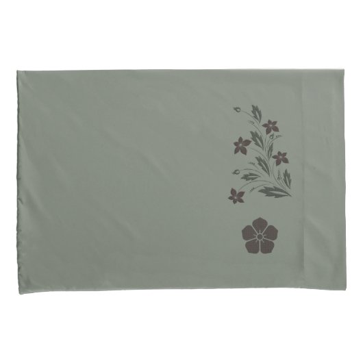 Pretty Soft Green Floral Pillowcase Set 枕カバー (正面右)