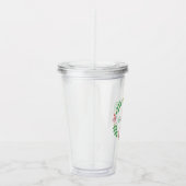 Pretty Spring Flowers Wreath Monogrammed アクリルタンブラー (右)