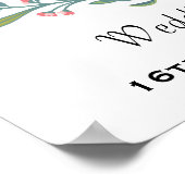 Pretty Spring Summer Wedding Floral Wreath Photo ポスター (角)