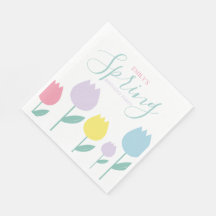 Pretty Spring Tulips Pastel Floral Birthday Party