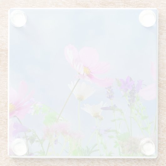 Pretty Spring Wild Flowers ガラスコースター (裏面)