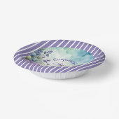 Pretty Stripped Lavender and Floral ペーパーボウル (傾斜あり)