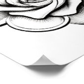 Pretty Sugar Skull Image Black + White Art on Wall ポスター (角)