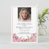 Pretty Summer Pink Peony Memorial Service Funeral プログラム (スタンド正面)