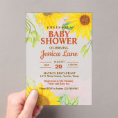 Pretty Sunflower Baby Shower アクリル招待状 (インサイチュ (ポータブル))