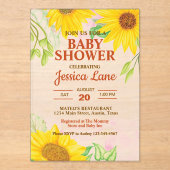 Pretty Sunflower Baby Shower アクリル招待状 (正面)