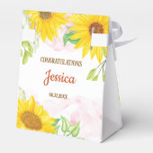 Pretty Sunflower Baby Shower  3"w x 1.5"l x 3.25"h フェイバーボックス (裏面サイド)