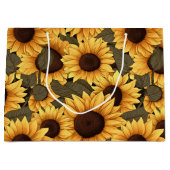 Pretty Sunflower Illustration All Over Print ラージペーパーバッグ (正面)