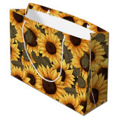 Pretty Sunflower Illustration All Over Print ラージペーパーバッグ (裏面アングル)