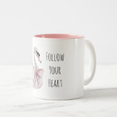 Pretty Swan Pink Bow ツートーンマグカップ (正面右)