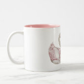 Pretty Swan Pink Bow ツートーンマグカップ (左)