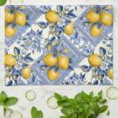 Pretty Talavera Tile All-Over Print Lemons キッチンタオル (折り畳み)