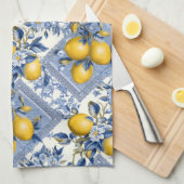 Pretty Talavera Tile All-Over Print Lemons キッチンタオル (四つ折り)