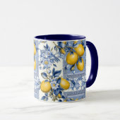 Pretty Talavera Tile All-Over Print Lemons マグカップ (正面右)