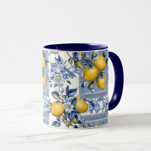 Pretty Talavera Tile All-Over Print Lemons マグカップ (正面右)