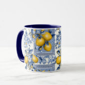 Pretty Talavera Tile All-Over Print Lemons マグカップ (正面左)