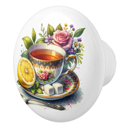 Pretty teacup of Tea with Lemon  セラミックノブ (右)