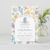 Pretty Time for Tea Wildflower Bridal Shower  招待状 (スタンド正面)